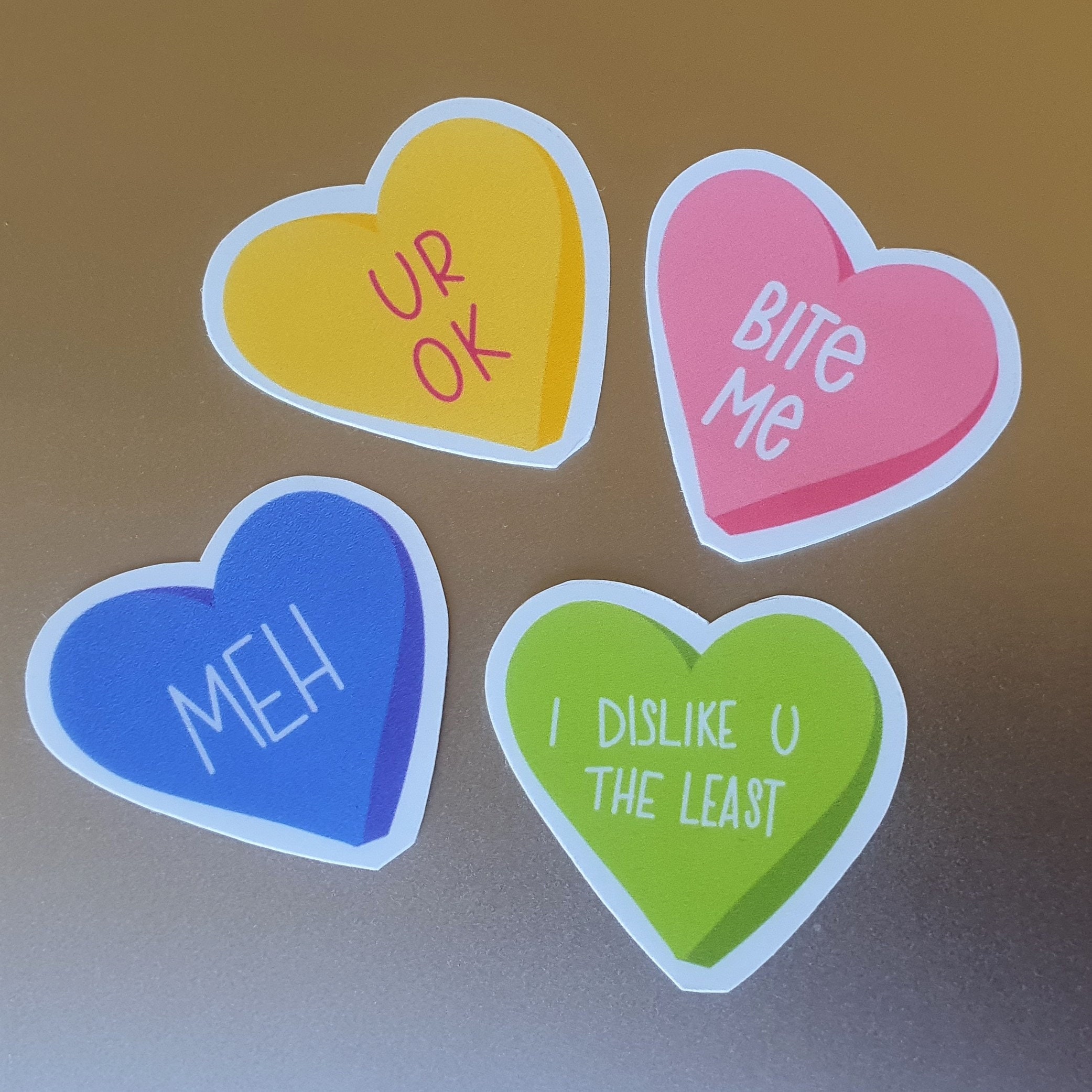 Conversation Heart Stickers with Sarcasm Confectionery style Etsy
