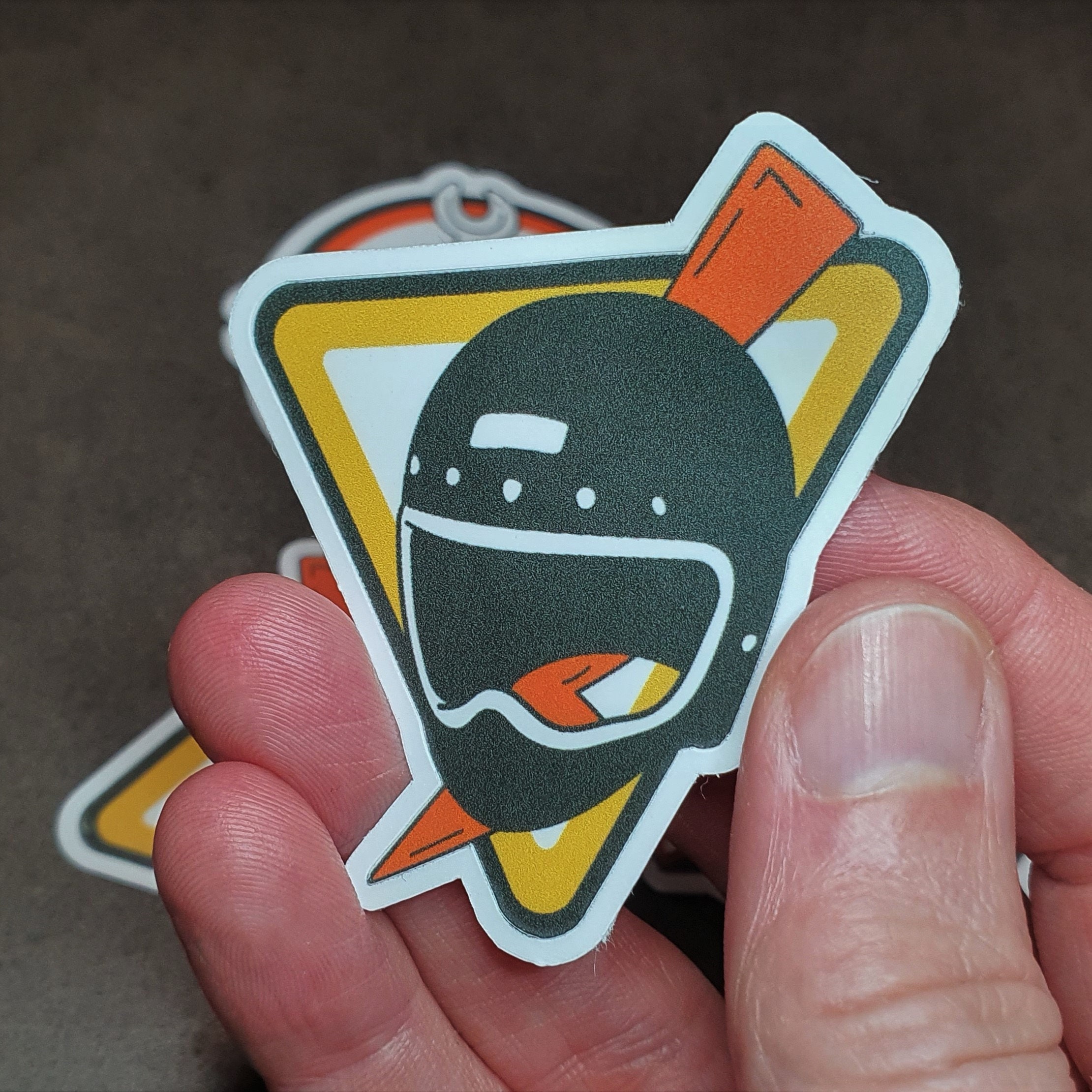 Retro Motorcycle Helmet, Die-cut, 3-sticker Pack With a Satin Finish - Etsy