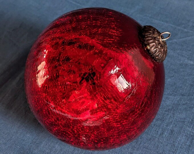 Pottery Barn Mercury Kugel Glass Ornaments – Set Of 4 Large Red & Silver, Rare Holiday Decor