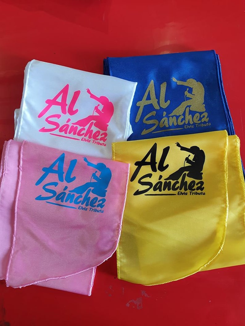40 personalised Tribute scarves