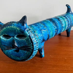 1960’s Bitossi Aldo Londi Rimini Blue Long Cat
