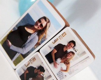 Custom Handmade Baby or Pregnancy Photo Wooden Blocks, Mother's day, nursery and kids' rooms, 3 Variety Sizes