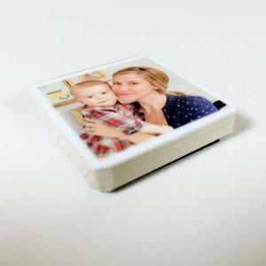 Magnet Photo Personalized Wood of your baby, family pets great gift grandparents mom dad boyfriend Mother's day gift image 4