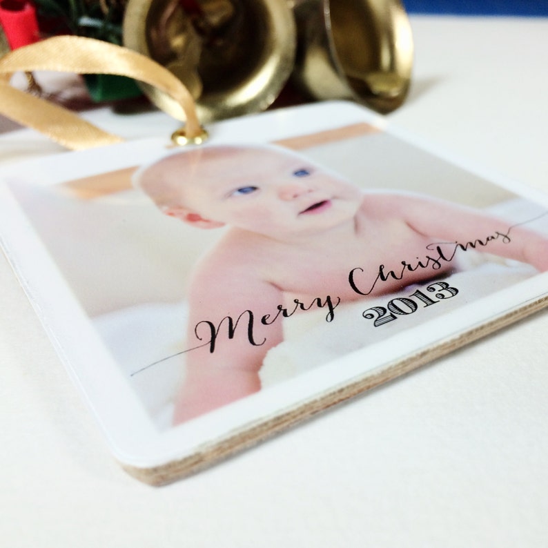 Ornament Personalized Photo Reclaimed Eco Friendly Wood Modern Tree ...