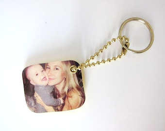 Custom Photo Mini Keychain, perfect gift idea for grandparents, holidays, birthdays, newparents mother's day gift, gift for mom