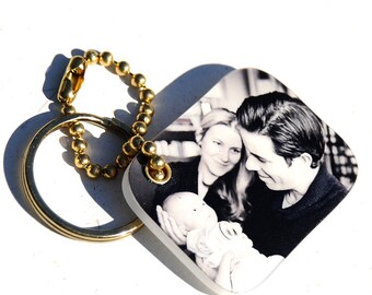 Personalized Photo Mini Keychain, perfect gift idea for grandparents, holidays, birthdays, newparents, mother's day gift. gift for mom