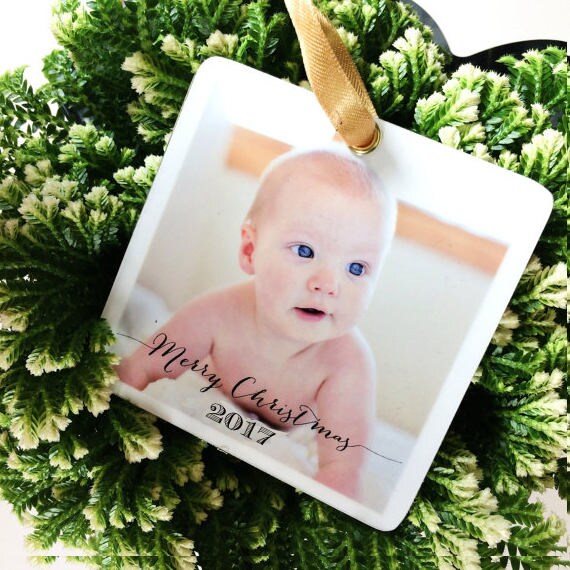 Ornament Personalized Photo Reclaimed Eco Friendly Wood Modern Tree ...