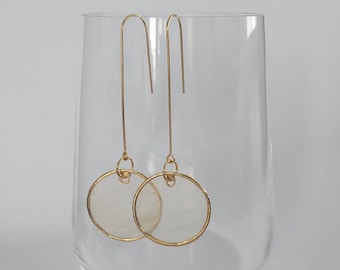 The Lily -  Capiz Shell Earrings |  Statement Earring | Drop Earring | 18K gold plated