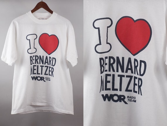 【MIMTHEWARDROBE】 Love letter t-shirt / 追跡付 80s T Shirt I Heart Bernard Meltzer Talk Radio WOR-AM New