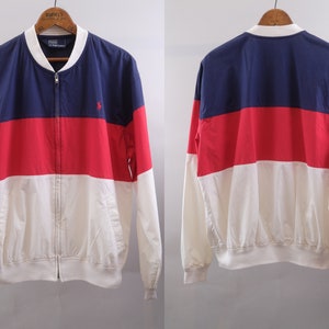 Vintage 90s Ralph Lauren Polo Colorblock Harrington Jacket Mens Medium