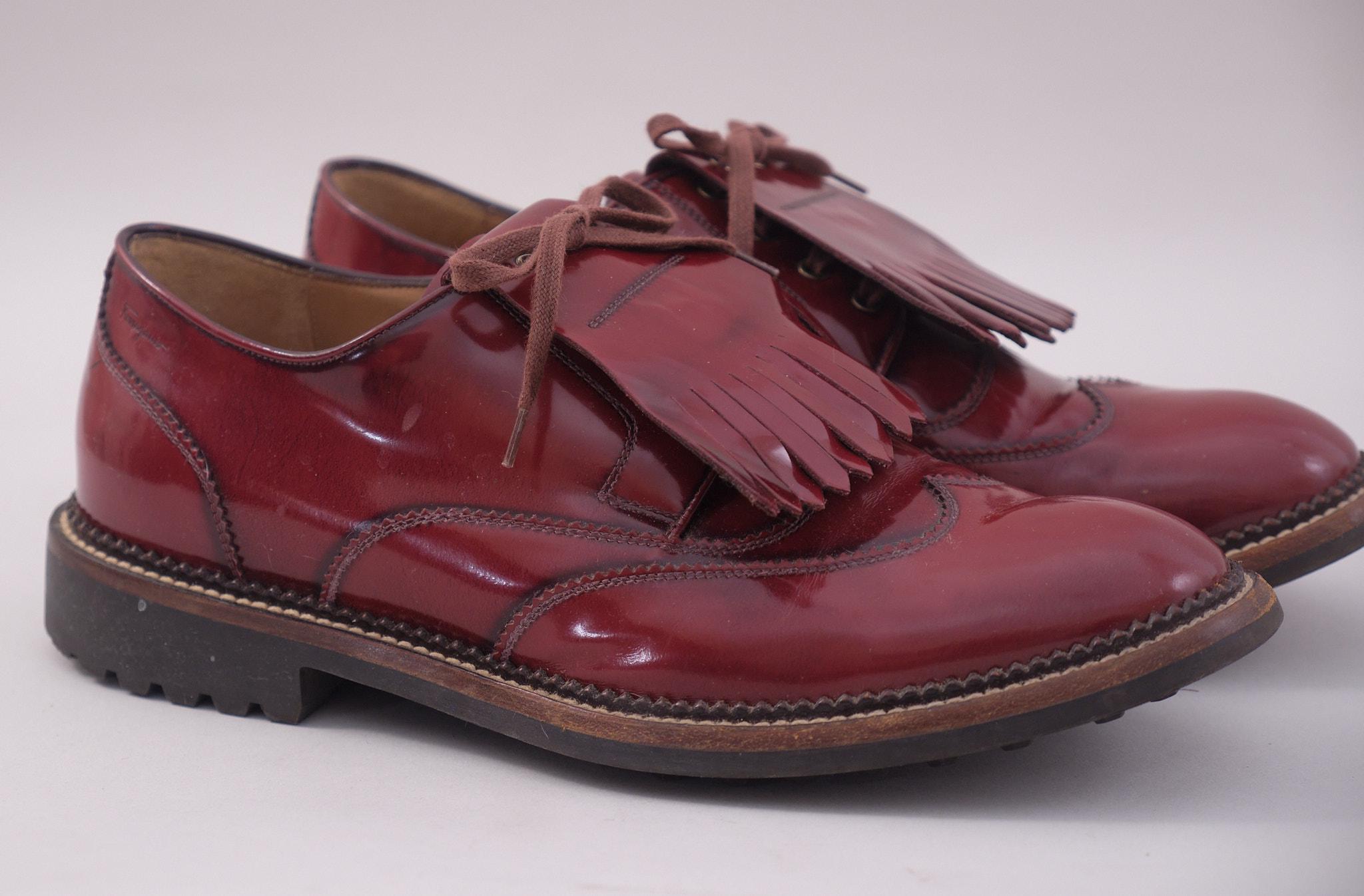 SALVATORE FERRAGAMO Burgundy All Leather Wingtip Oxfords Men\'s Shoes size 10D Salvatore Ferragamo Cap Toe Oxford Dress Shoes Made... | Depop main image 3