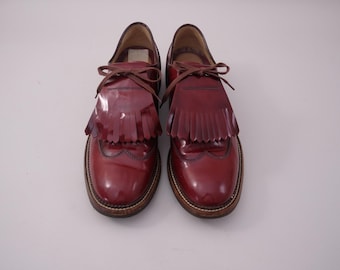 Vintage Salvatore Ferragamo Burgundy Leather Wingtip Shoes – Mens Size 10 M