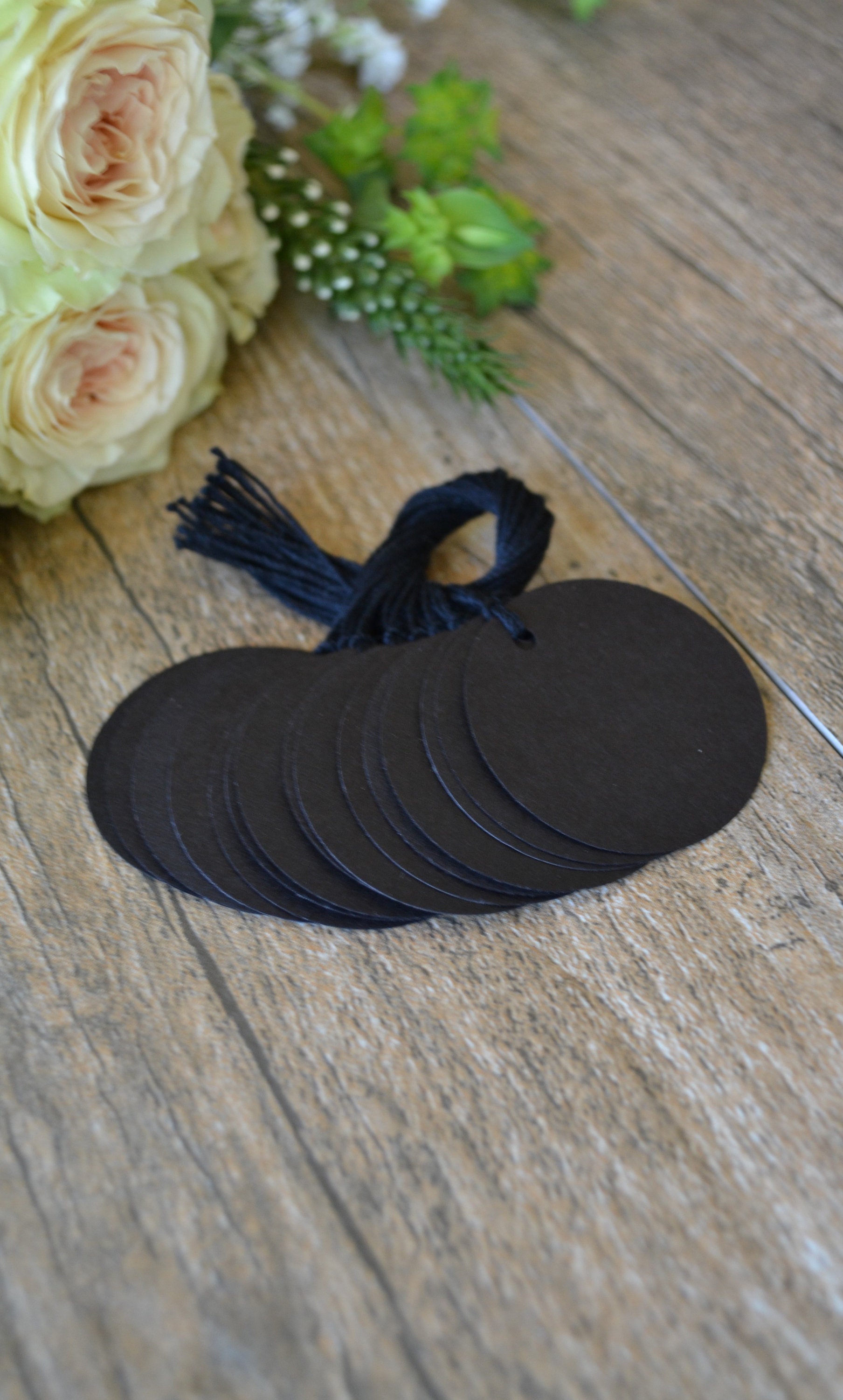 Black Tags String Included untied 5 Sizes to Choose From 