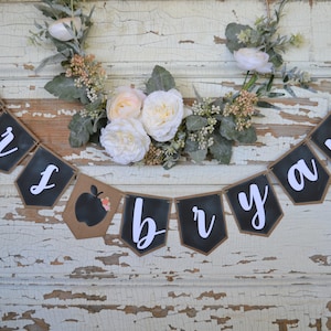 teacher classroom banner, custom teacher name banner, chalkboard shabby chic classroom sign, farmhouse chalkboard classroom banner