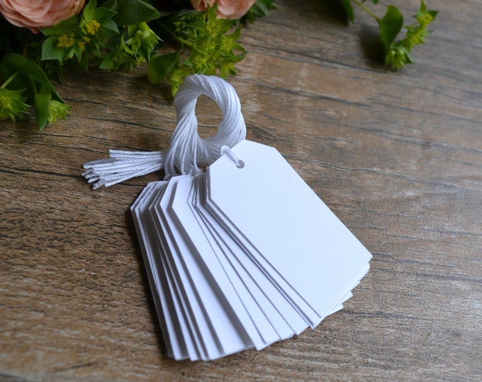 White Parcel Tags With String, White Parcel Tags, White Parcel Favor
