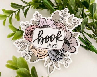 Floral Buch Sticker Book Nerd Sticker Booktok Sticker Bookish Sticker Reading Sticker Kindle Sticker Wasserdichter Sticker Bücherwurm Geschenk