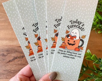 Halloween Pumpkin Bookmark Cute Bookmark Bookish Gifts Fall Bookmark Cozy Season Autumn Bookmark Cozy Book Gift Bookish Merch Ghost Bookmark