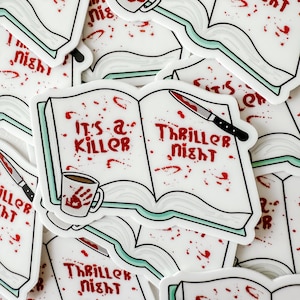 Thriller Book Sticker Kindle Sticker Crime Scene Thriller Book Bookish Sticker Thriller Book Lover Thriller Girlie Waterproof Sticker