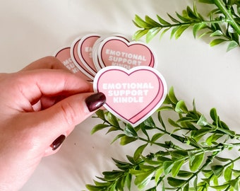 Emotional Support Kindle Sticker Vinyl Sticker Bookish Sticker Reading Lover Bookworm Booktok Sticker Waterproof Kindle Sticker