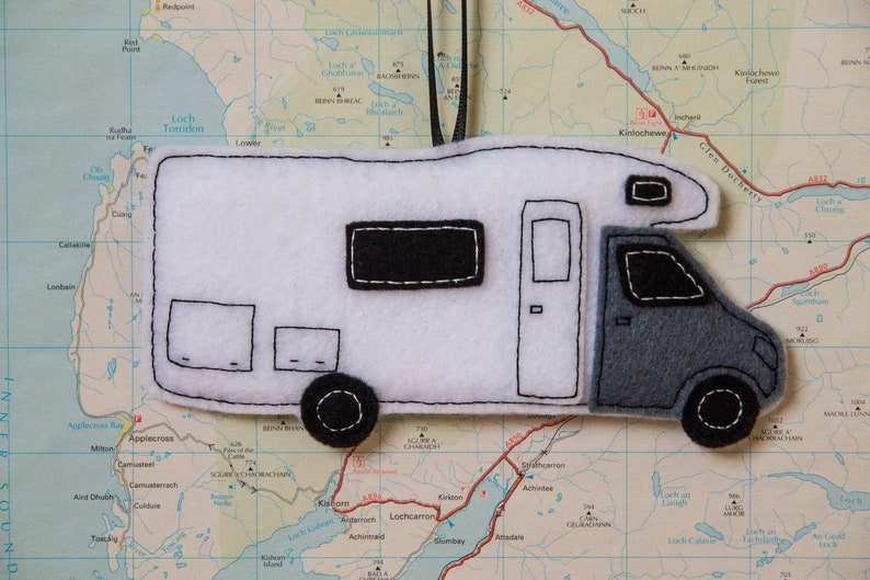 White And Grey Handmade Motorhome With Detailing Hanging Etsy