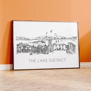 Lake District Cumbria Skyline Art Print
