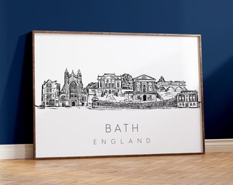 Bath England Skyline Art Print