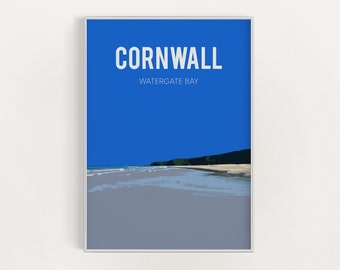 Watergate bay, cornwall fine art print - unframed