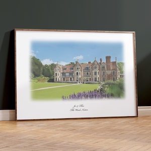 The Wood Norton Wedding Venue Portrait, Personalised Wedding Gift
