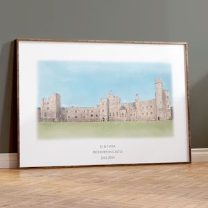 Peckforton Castle Wedding Venue Portrait, Personalised Wedding Gift / Anniversary Present