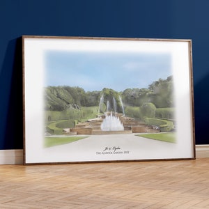 Alnwick Garden Wedding Venue Portrait, personalised wedding gift and anniversary present