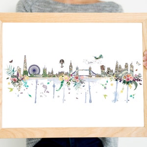 Skyline van Londen Kaart Art Print
