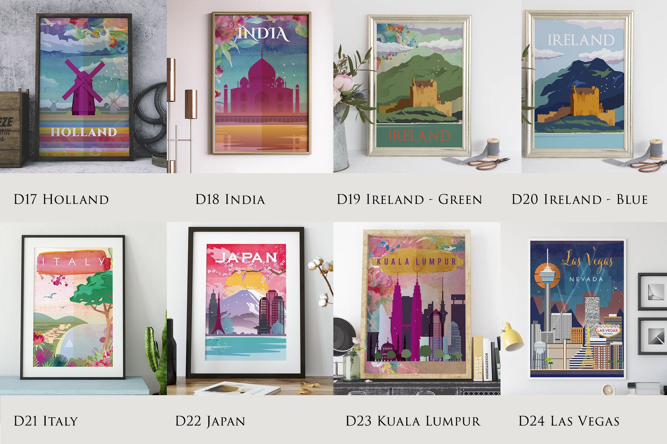 Digital Download Wall Art Travel Posters Etsy UK