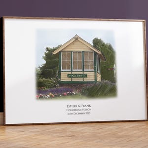 Horsebridge Station Wedding Venue Portrait - Fine Art Giclée Print, Custom Vintage Venue Art