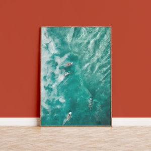 Paddle boarders ocean art print