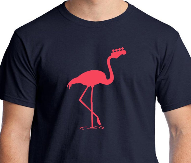 Bass Guitar Flamingo Hybrid Graphic T-shirt. Musician / Bass - Etsy