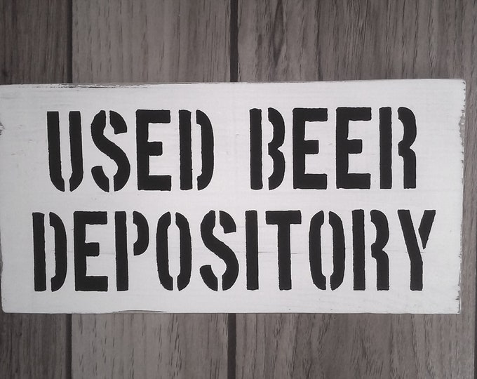 Funny Used Beer Depository Bathroom Sign. Silly Rustic Etsy