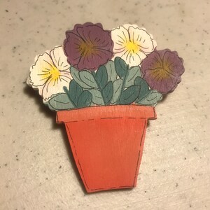 Pansies Pin or Magnet