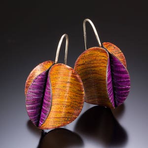 Brown and Purple Kiss Earrings image 1