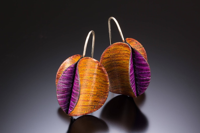 Brown and Purple Kiss Earrings image 1