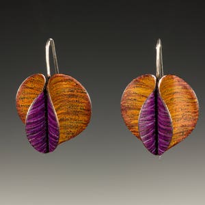 Brown and Purple Kiss Earrings image 3