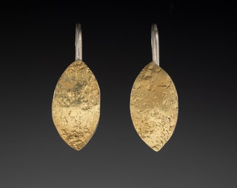 Small Gold Sidewalk Leaf Earrings