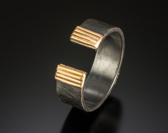 Open Silver and Gold Ring