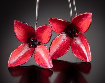 Red Kalanchoe Earrings