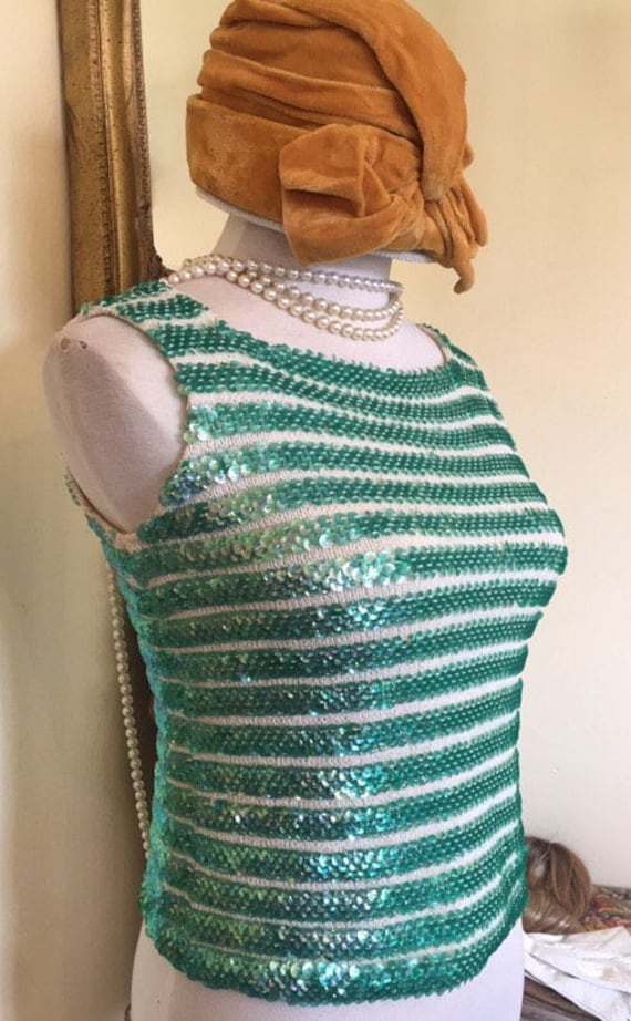 Fabulous 50's Mermaid Sequin Knit Top - image 4