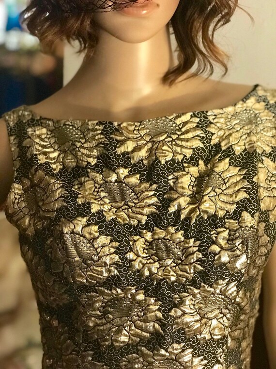 Stunning Gold Lame' Evening Gown 1960's