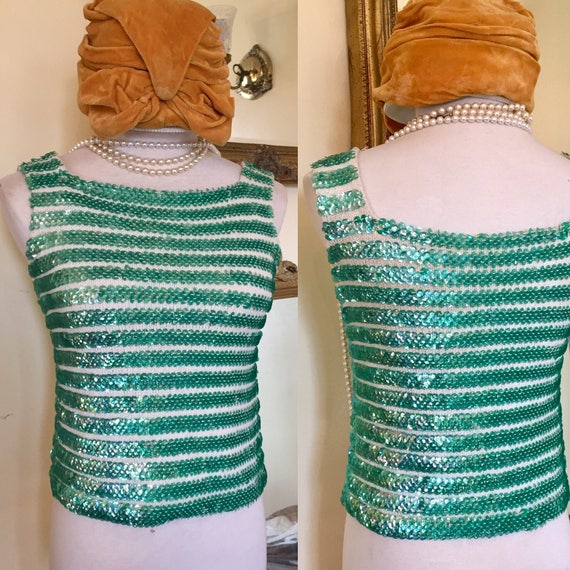 Fabulous 50's Mermaid Sequin Knit Top - image 1