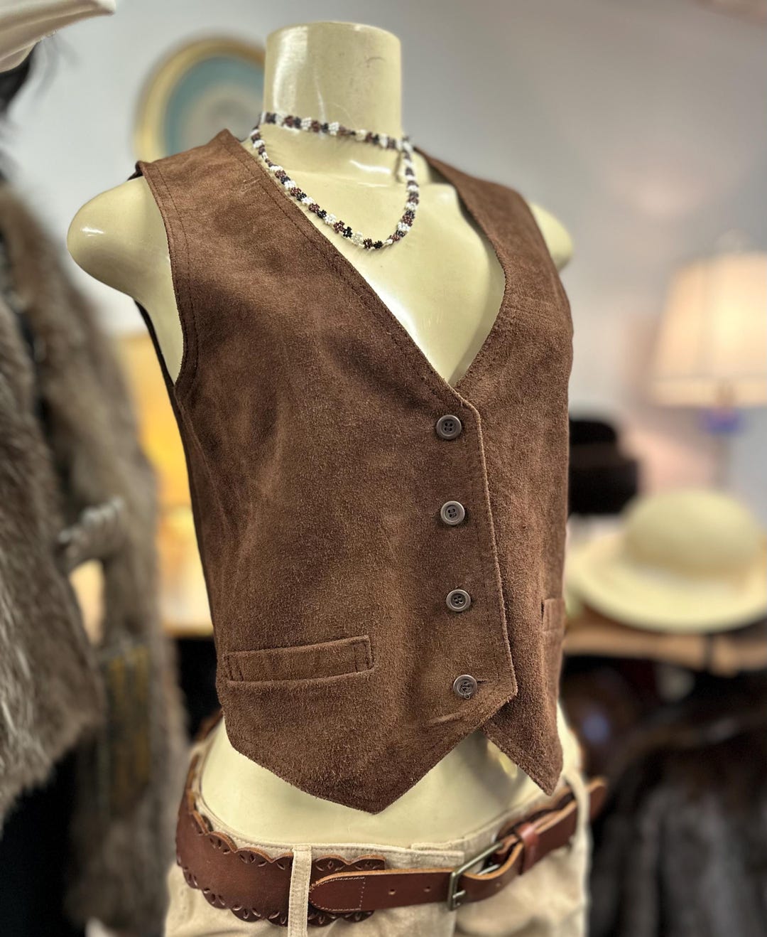 Fashionable Suede Slim-fit Retro Elegant Vest For Women