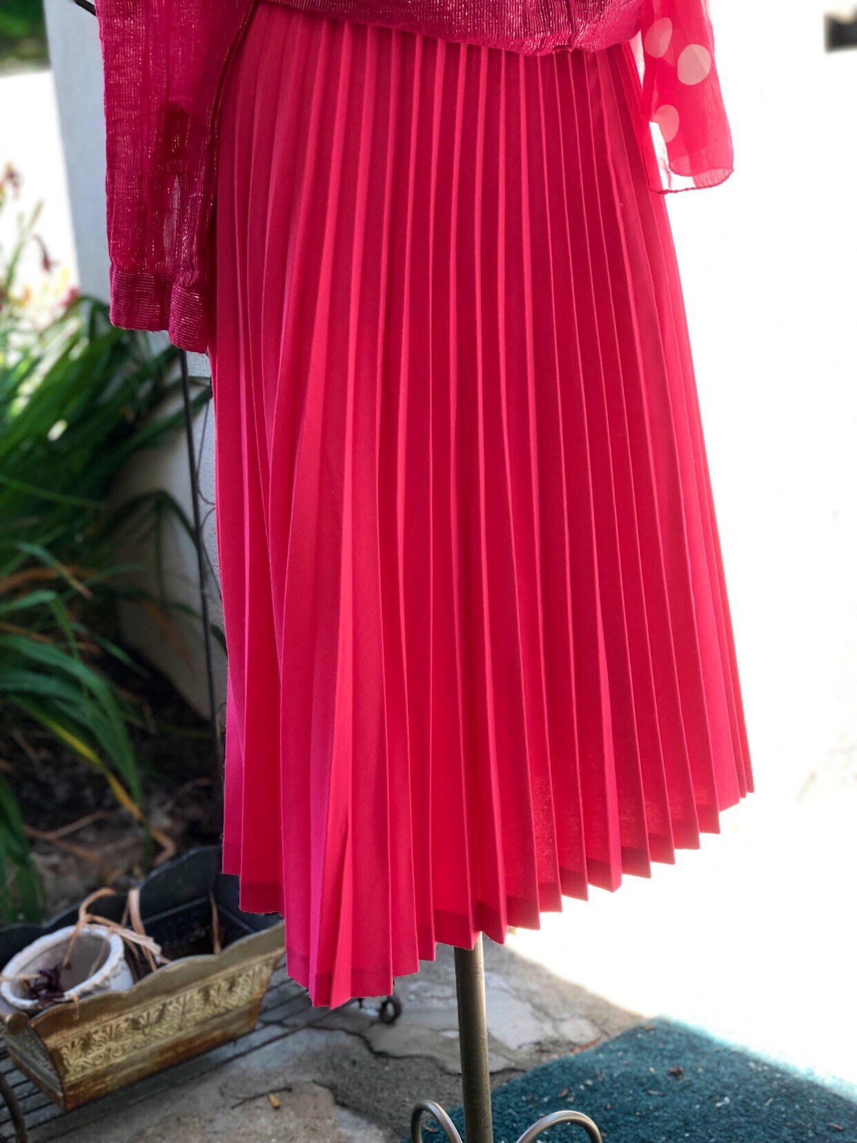 4510094 Pink Pleated Skirt Dress