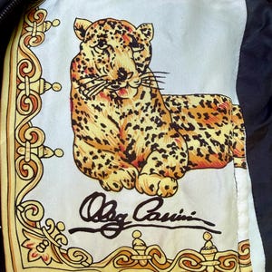 Silk Bomber Jacket Vintage Designer Oleg Cassini  Status Logo in Gold, Mob Wife Special