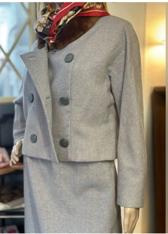 MCM Luxury Fine Wool Suit with Mink Collar - image 1